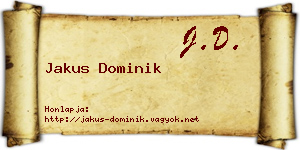 Jakus Dominik névjegykártya